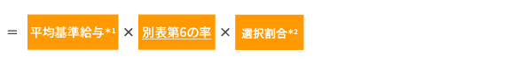 基準給与(ポイント累計)×退職事由別係数×14.92×据置譲率×(100%-一時金の選択割合)